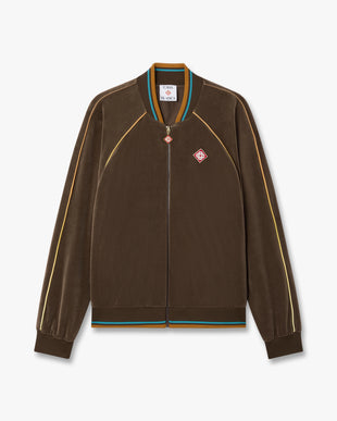 Dark Brown Velour Track Jacket