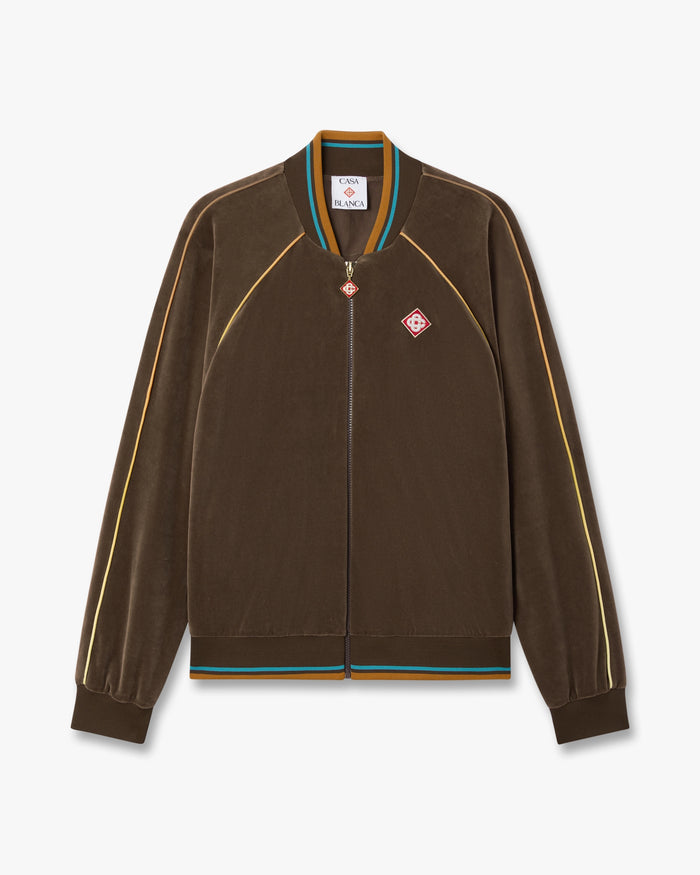 Dark Brown Velour Track Jacket