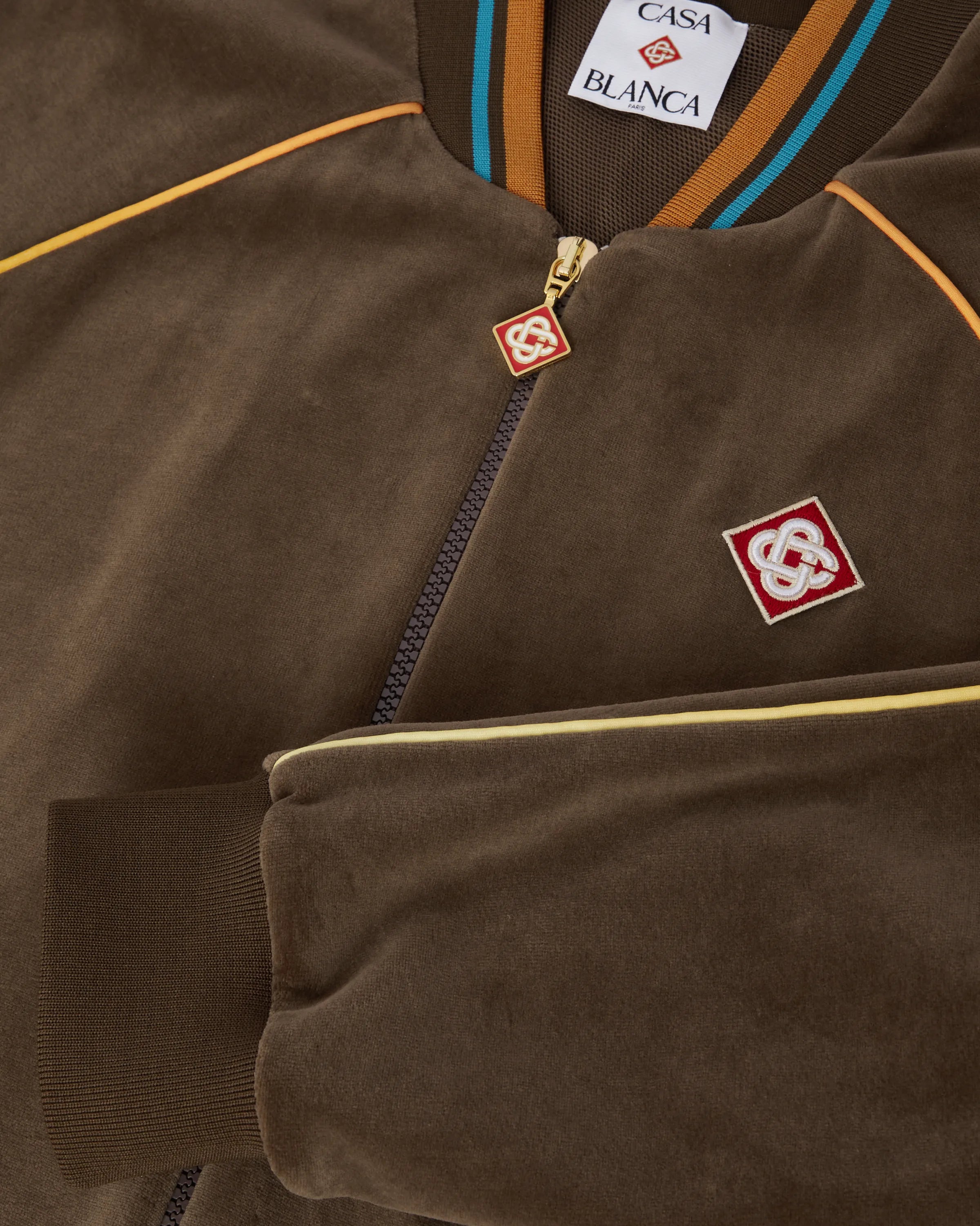 Dark Brown Velour Track Jacket