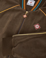 Dark Brown Velour Track Jacket