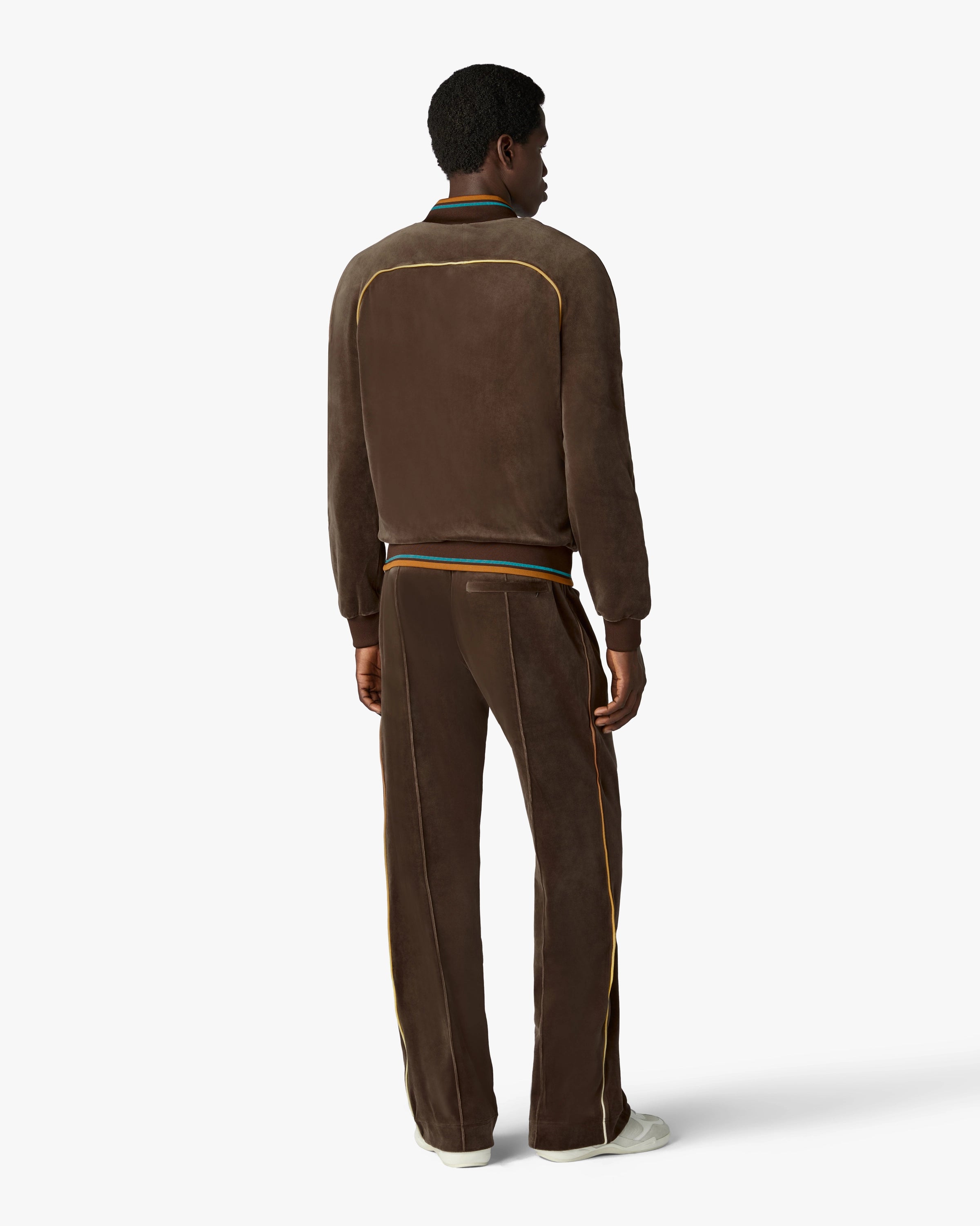 Dark Brown Velour Track Jacket