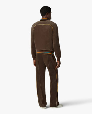 Dark Brown Velour Track Jacket