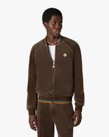 Dark Brown Velour Track Jacket