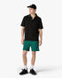 Black Applique Monogram Short Sleeve Polo Shirt