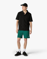 Black Applique Monogram Short Sleeve Polo Shirt