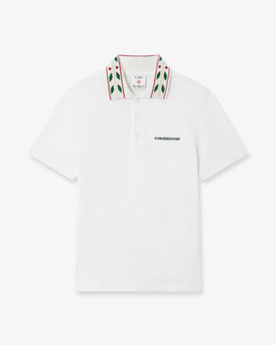 White Laurel Pique Short Sleeve Polo Shirt