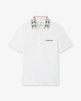 White Laurel Pique Short Sleeve Polo Shirt