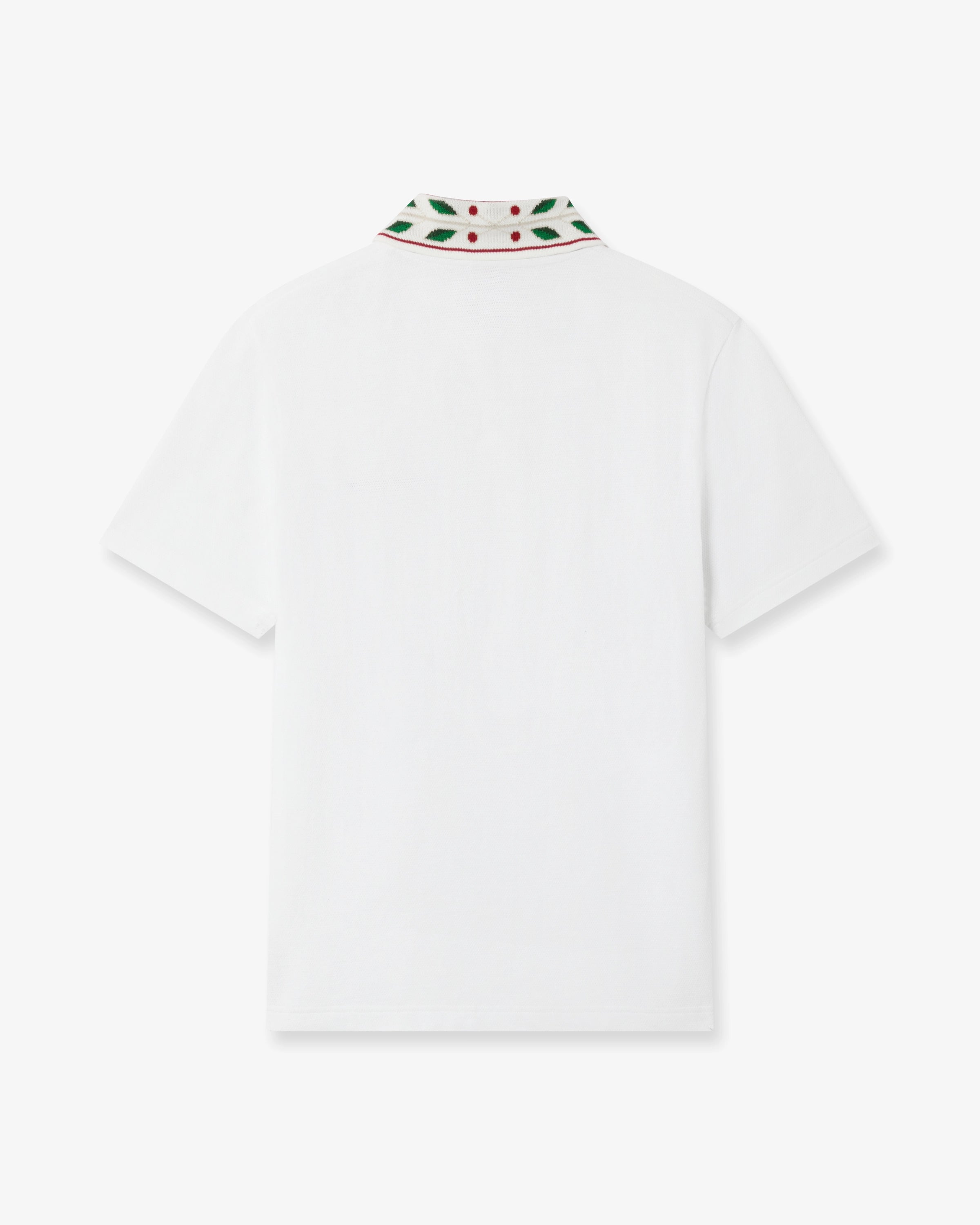 White Laurel Pique Short Sleeve Polo Shirt