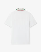 White Laurel Pique Short Sleeve Polo Shirt