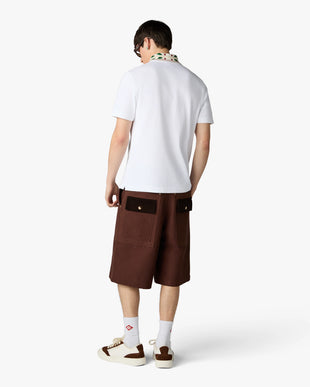 White Laurel Pique Short Sleeve Polo Shirt
