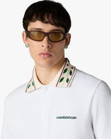 White Laurel Pique Short Sleeve Polo Shirt