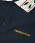 Navy Laurel Pique Short Sleeve Polo Shirt