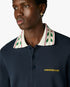 Navy Laurel Pique Short Sleeve Polo Shirt