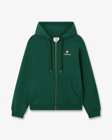 Green Sport Type Zip-Up Hooded Sweatshirt