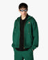 Green Sport Type Zip-Up Hooded Sweatshirt