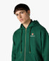 Green Sport Type Zip-Up Hooded Sweatshirt