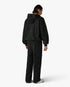 Black Applique Monogram Zip-Up Hooded Sweatshirt