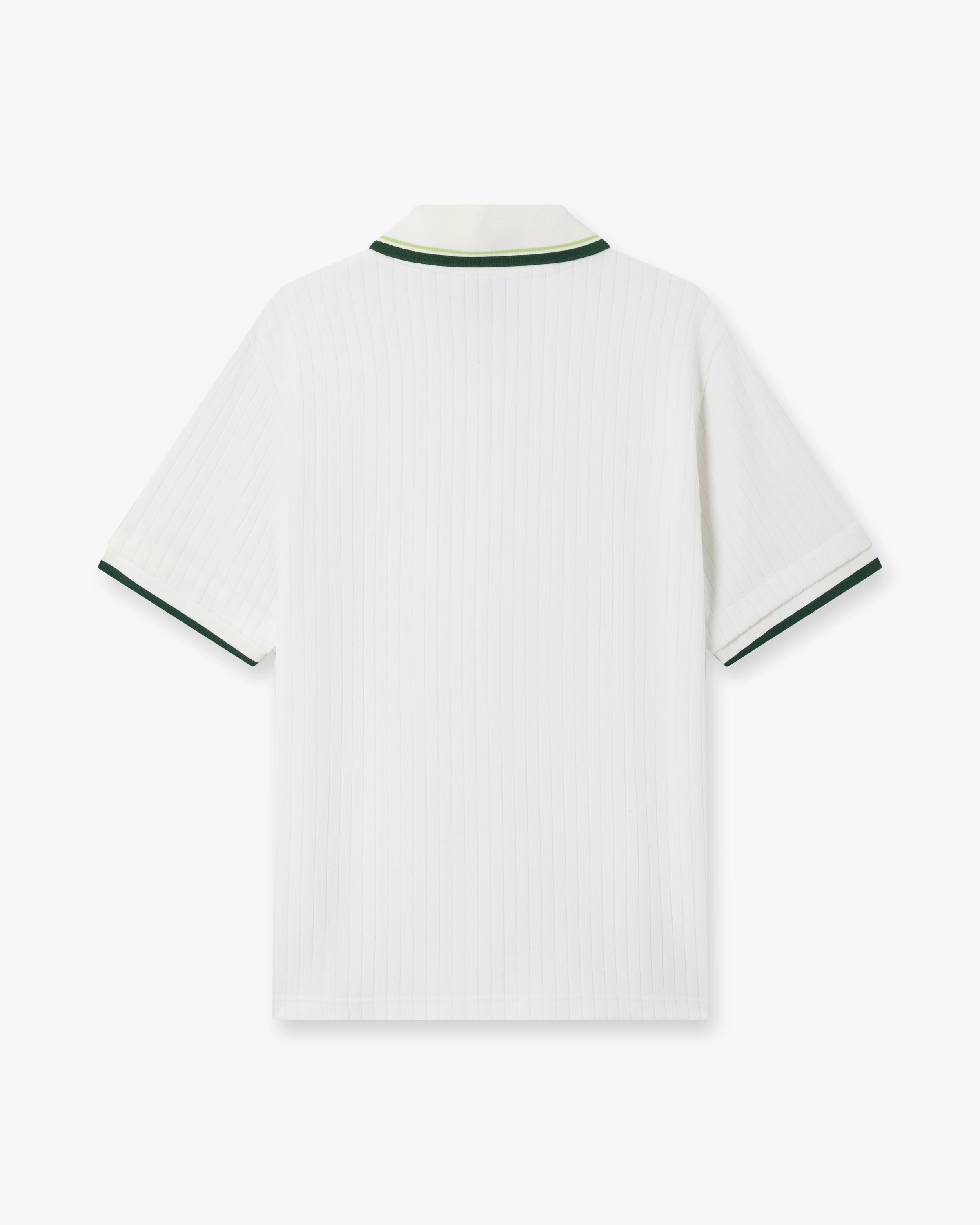 White Striped Velour Zip-Up Long Sleeve Shirt