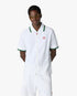 White Striped Velour Zip-Up Long Sleeve Shirt