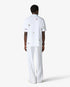White Icon Quarter Zip Embroidered Short Sleeve Polo Shirt