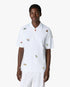 White Icon Quarter Zip Embroidered Short Sleeve Polo Shirt