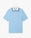 Pale Blue Pique Quarter Zip Short Sleeve Polo Shirt