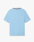 Pale Blue Pique Quarter Zip Short Sleeve Polo Shirt