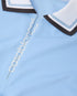 Pale Blue Pique Quarter Zip Short Sleeve Polo Shirt