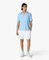 Pale Blue Pique Quarter Zip Short Sleeve Polo Shirt