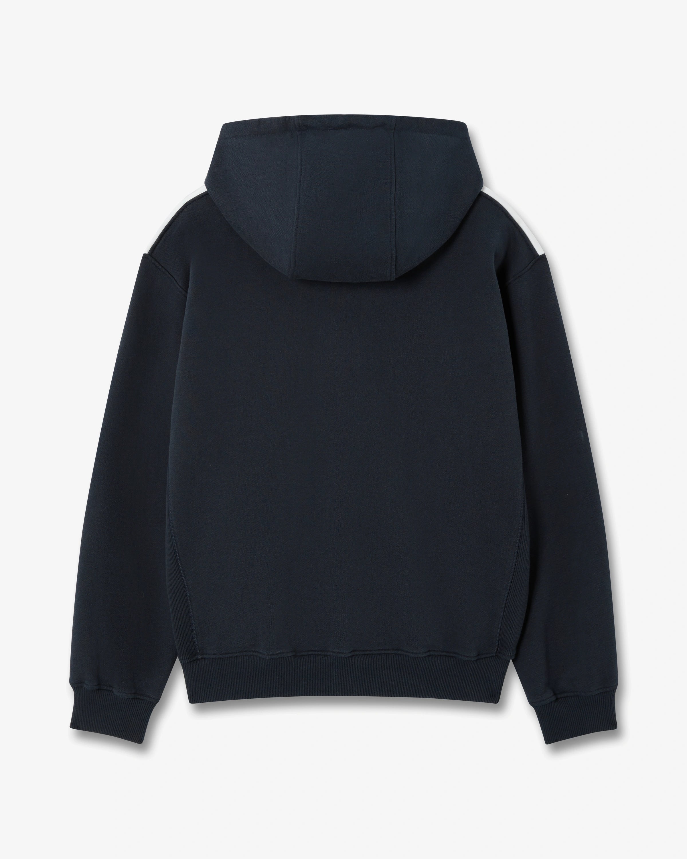 Navy & Green Panelled Zip-Up Hooded Sweatshirt