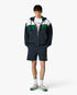 Navy & Green Panelled Zip-Up Hooded Sweatshirt