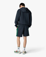 Navy & Green Panelled Zip-Up Hooded Sweatshirt