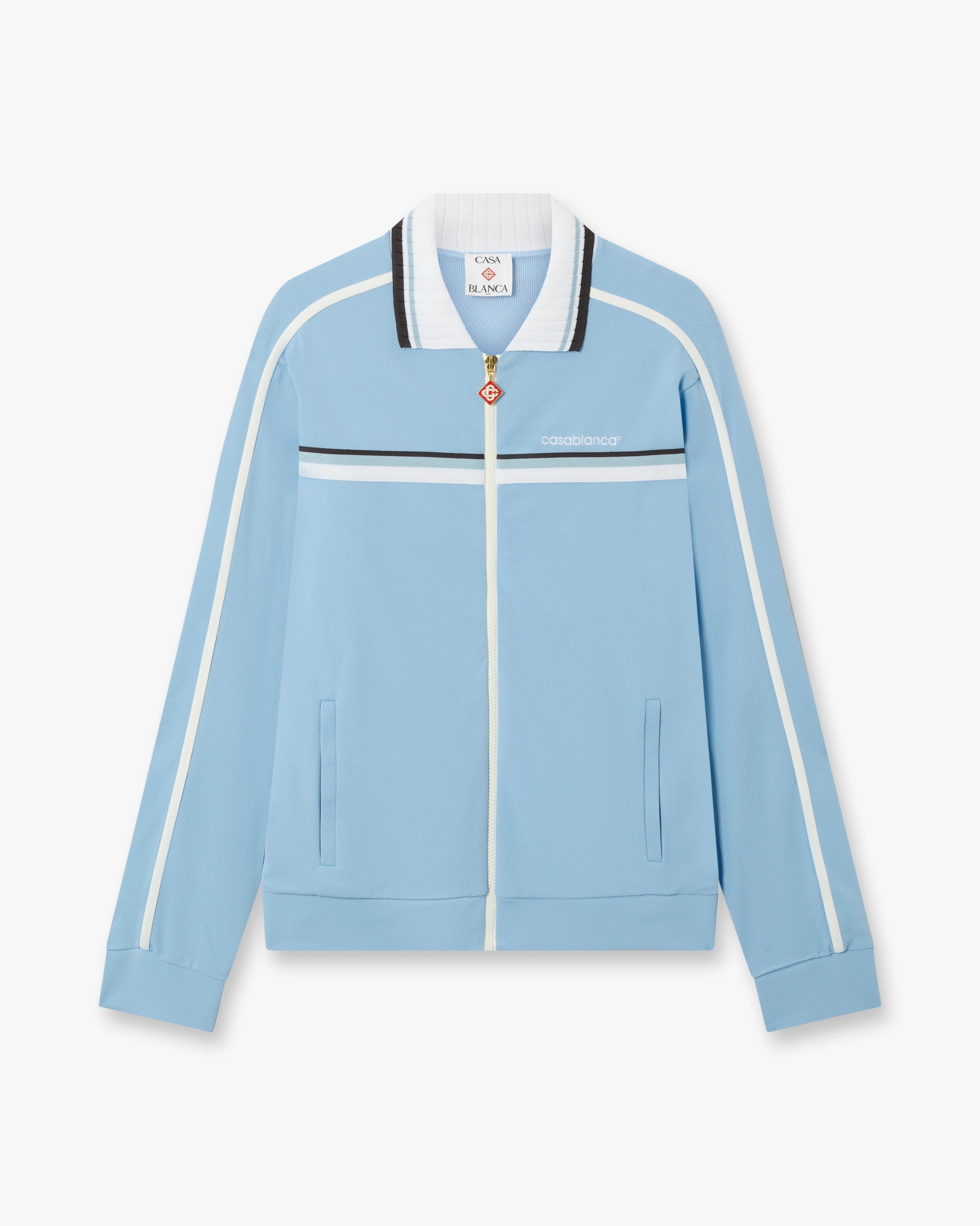 Pale Blue Pique Track Jacket