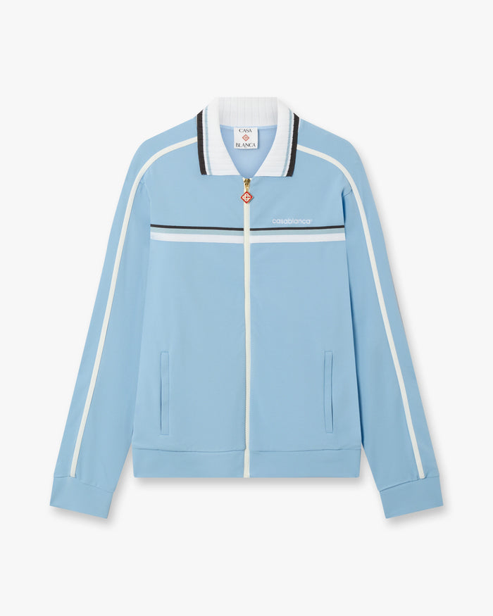 Pale Blue Pique Track Jacket