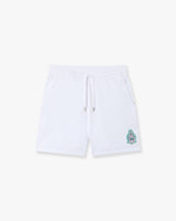 White Hotel Emblem Embroidery Patch Sweatshorts