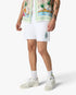 White Hotel Emblem Embroidery Patch Sweatshorts