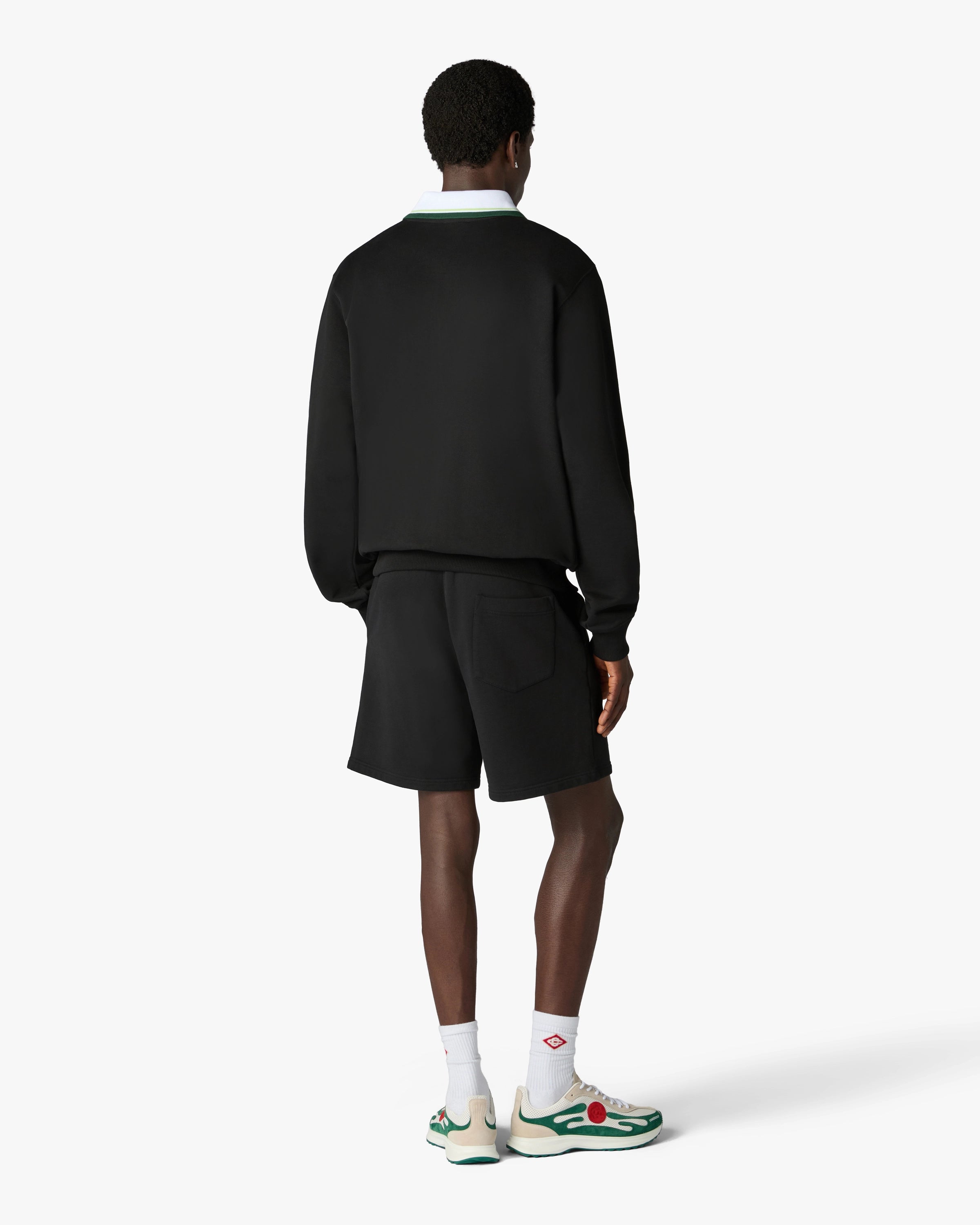 Black Tennis Club Icon Pyramid Abduction Embroidered Sweatshorts
