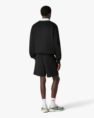 Black Tennis Club Icon Pyramid Abduction Embroidered Sweatshorts