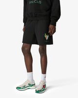 Black Tennis Club Icon Pyramid Abduction Embroidered Sweatshorts