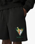 Black Tennis Club Icon Pyramid Abduction Embroidered Sweatshorts