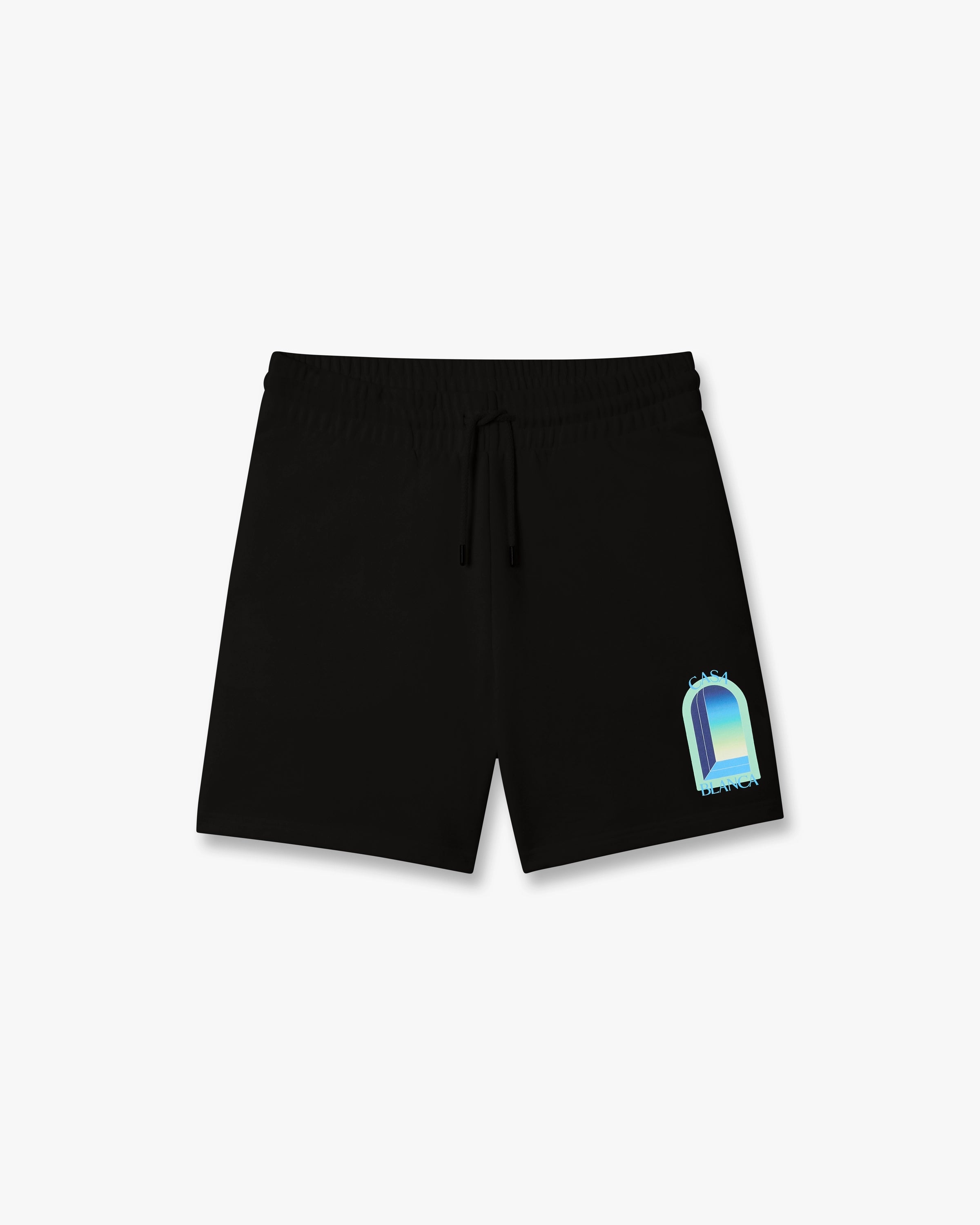 Short de survêtement noir et vert menthe L'Arche