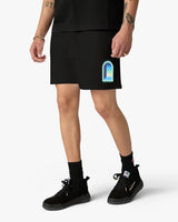 Short de survêtement noir et vert menthe L'Arche