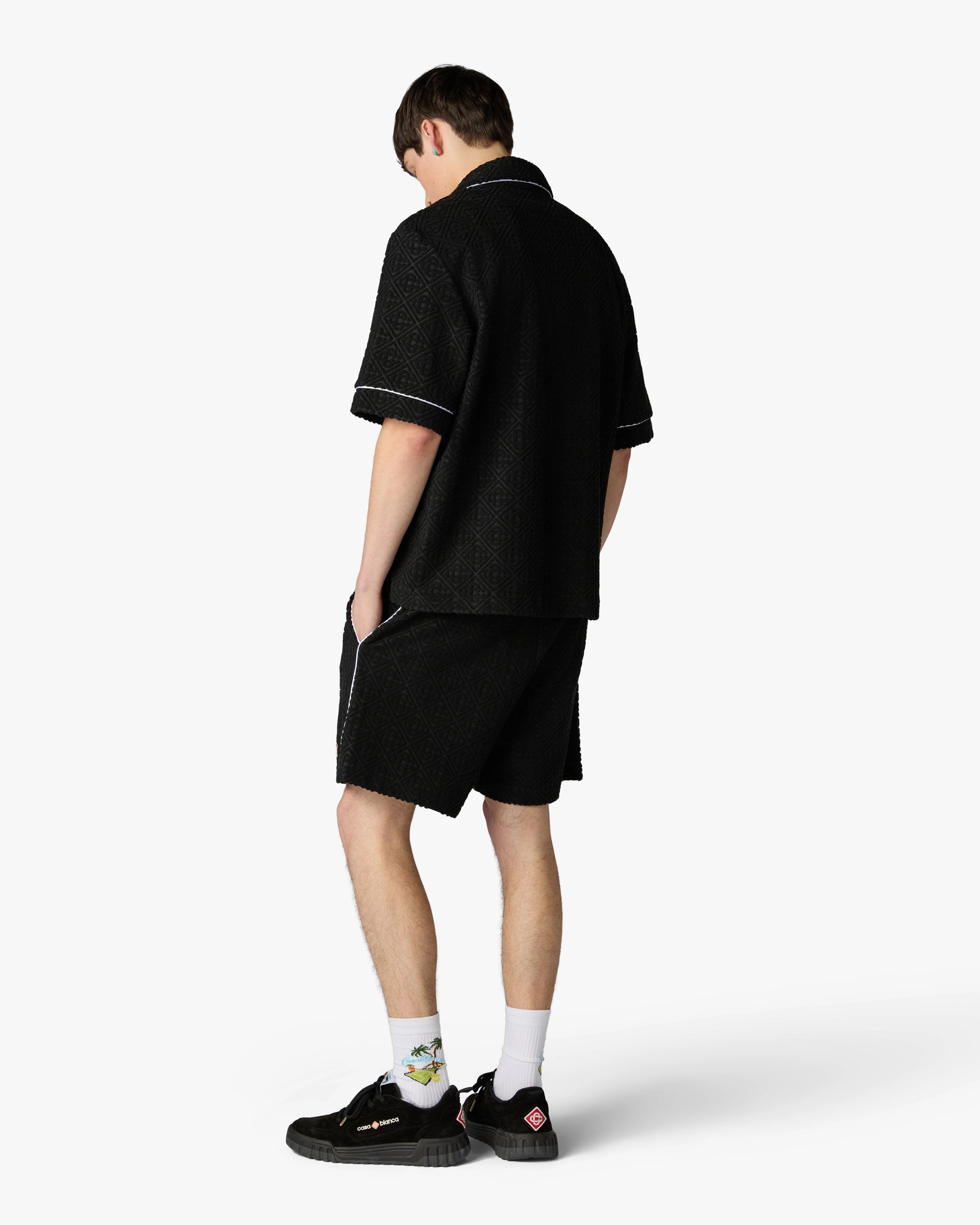 Black Towelling Shorts