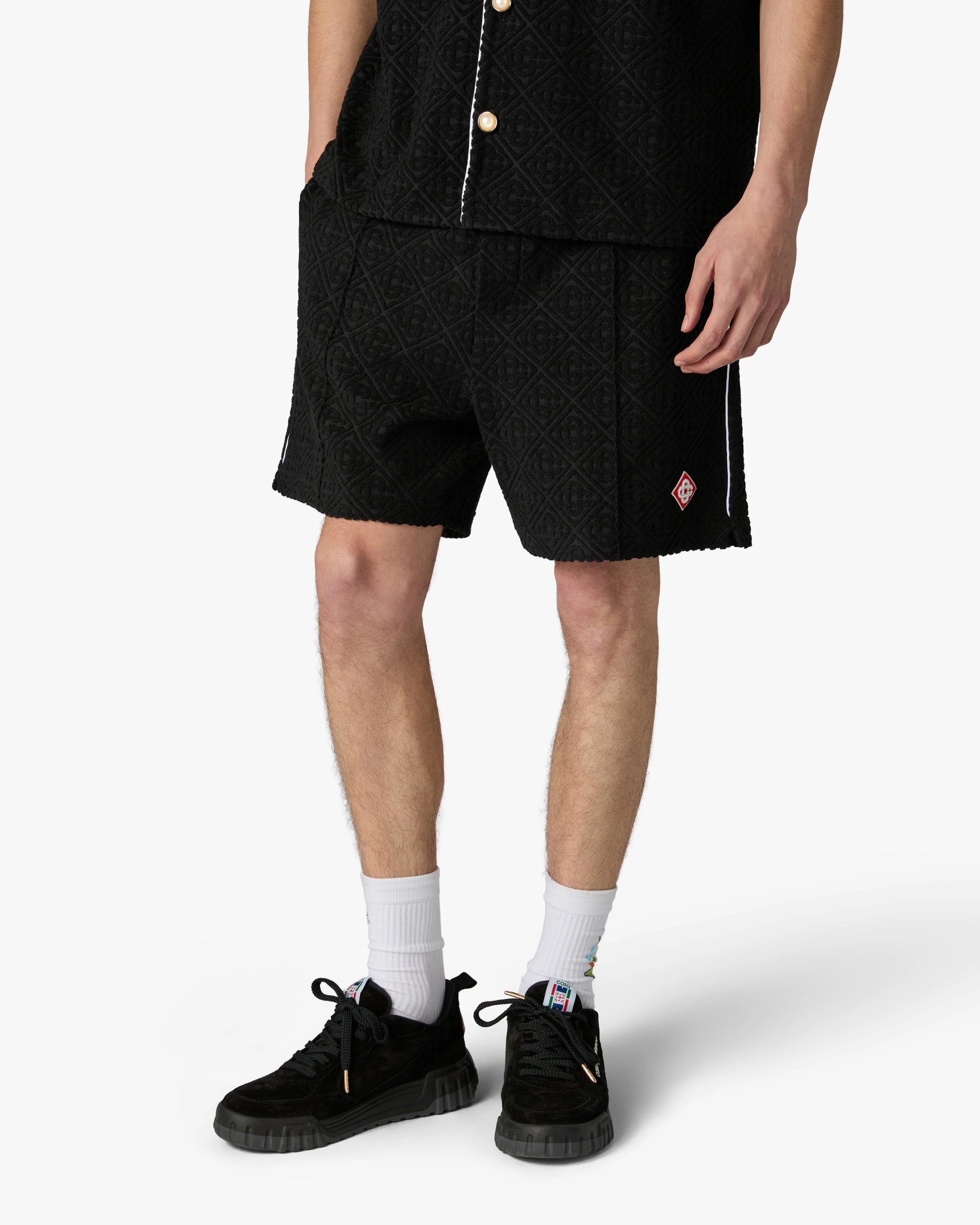 Black Towelling Shorts