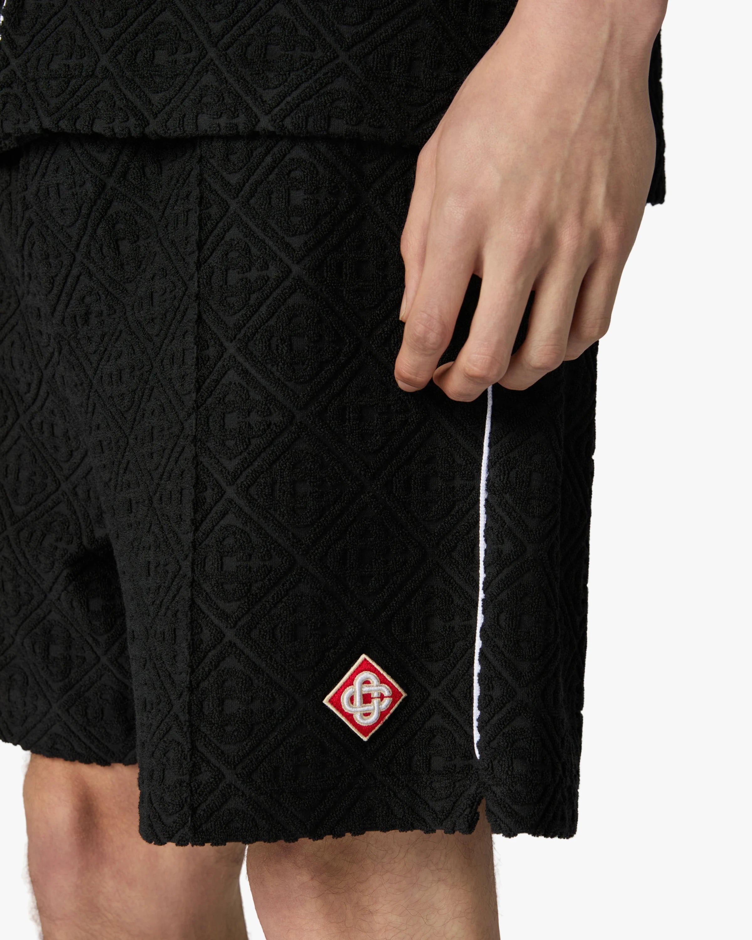 Black Towelling Shorts