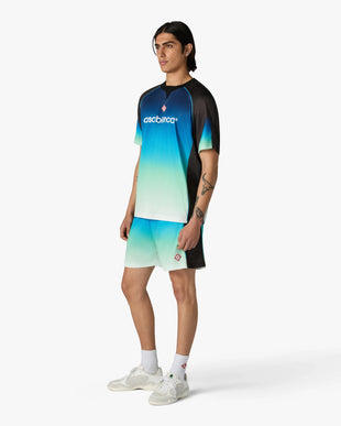 Blue & Green Gradient Football Shorts