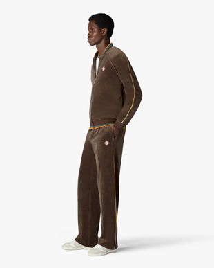 Dark Brown Velour Track Pants