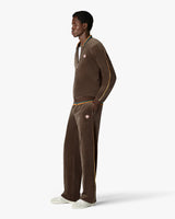 Dark Brown Velour Track Pants