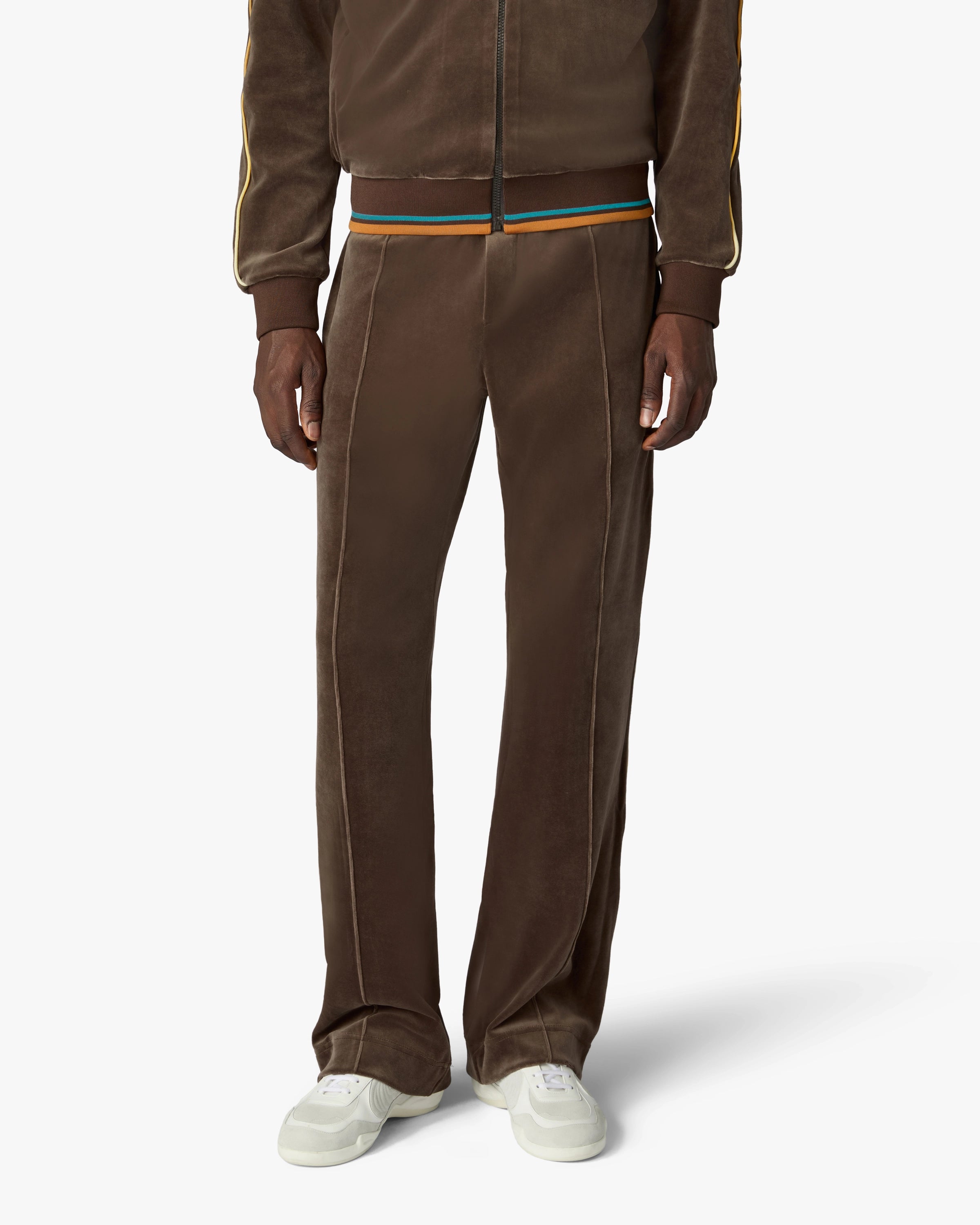 Dark Brown Velour Track Pants