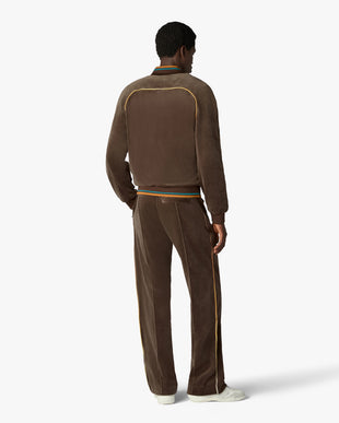Dark Brown Velour Track Pants